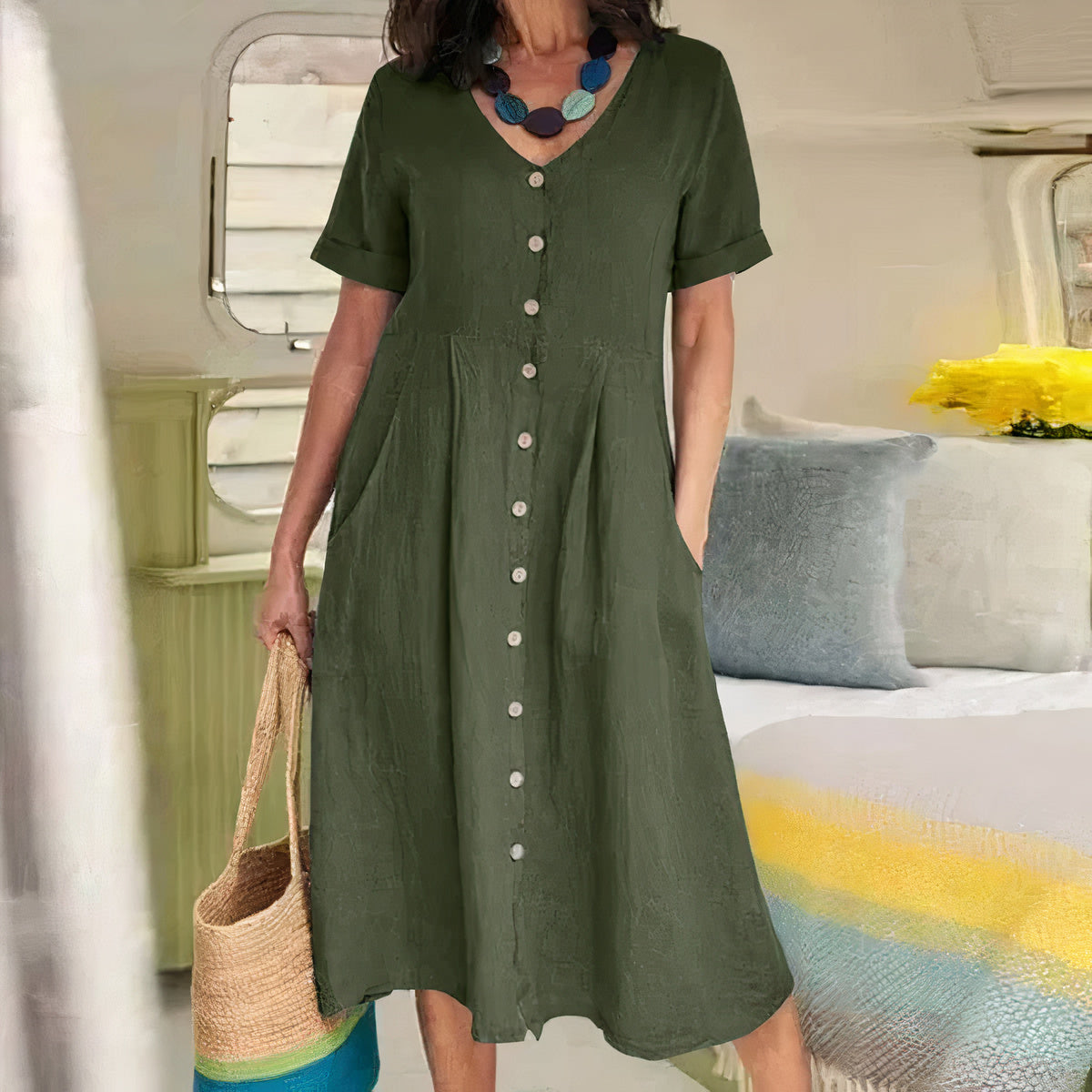 Lola Cotton and Linen Dress