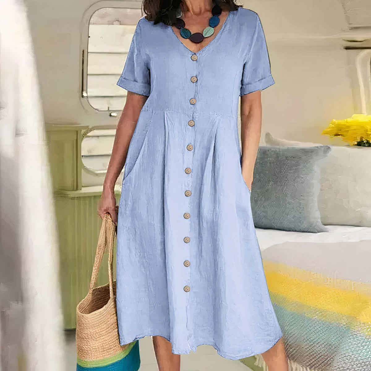 Lola Cotton and Linen Dress