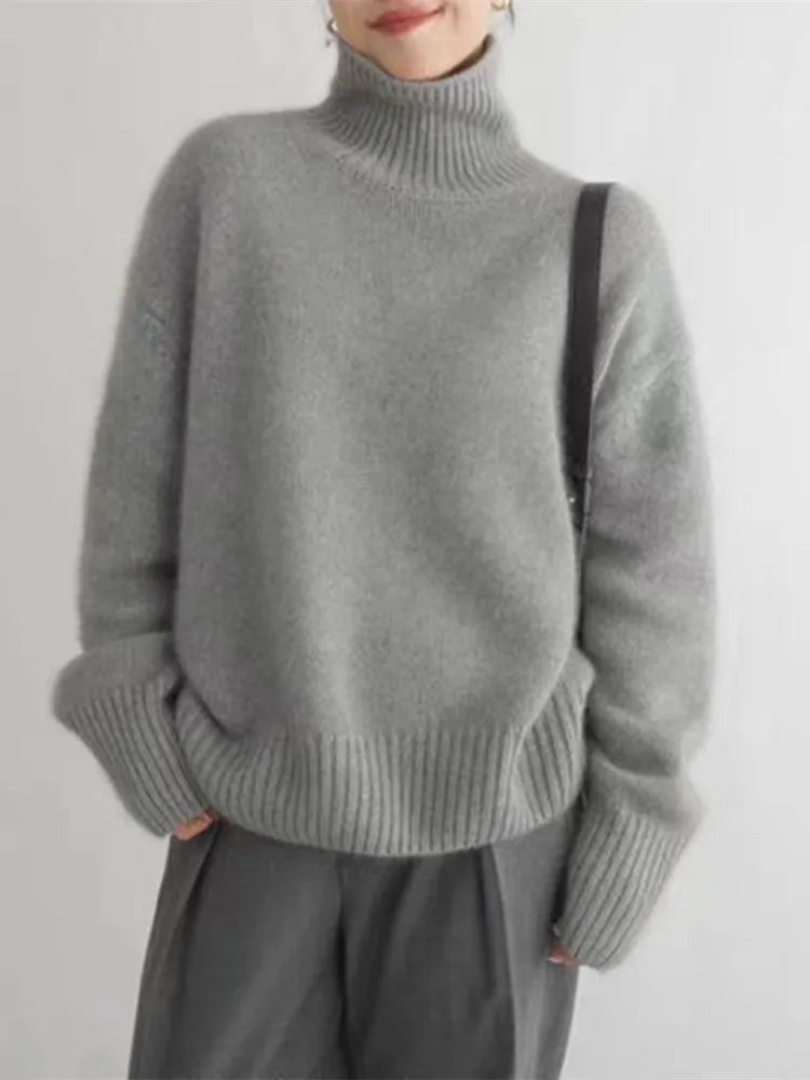 Lena Comfortable, Knitted, Soft Turtleneck Sweater