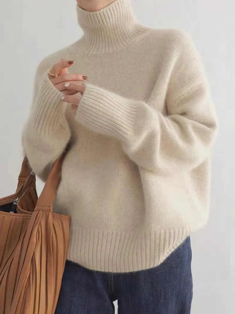 Lena Comfortable, Knitted, Soft Turtleneck Sweater