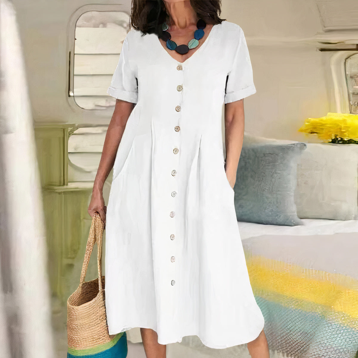 Lola Cotton and Linen Dress