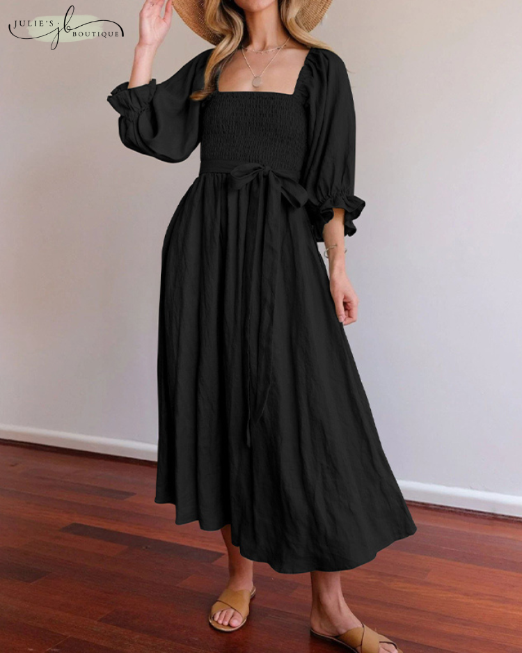 Bella™ | French-style dress with ruffled sleeves