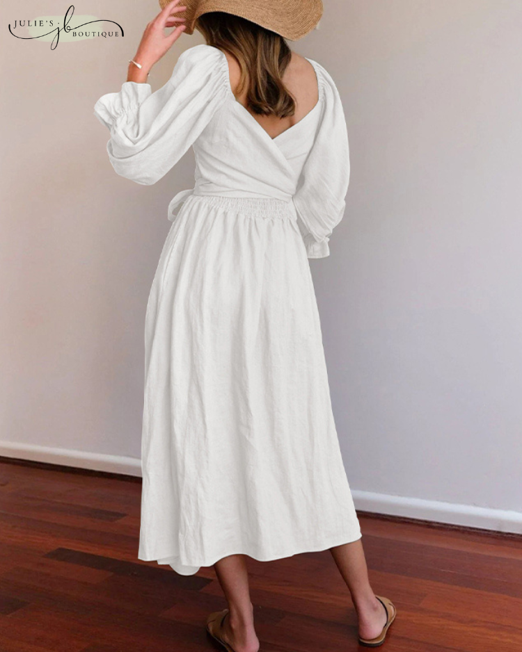 Bella™ | French-style dress with ruffled sleeves