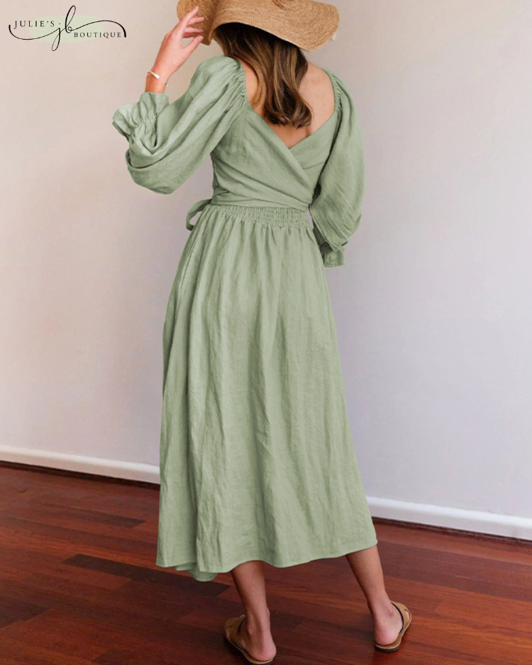 Bella™ | French-style dress with ruffled sleeves