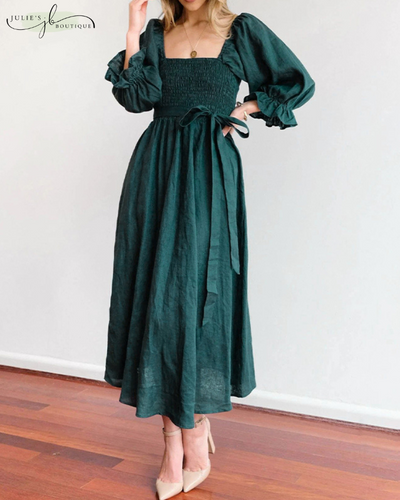 Bella™ | French-style dress with ruffled sleeves