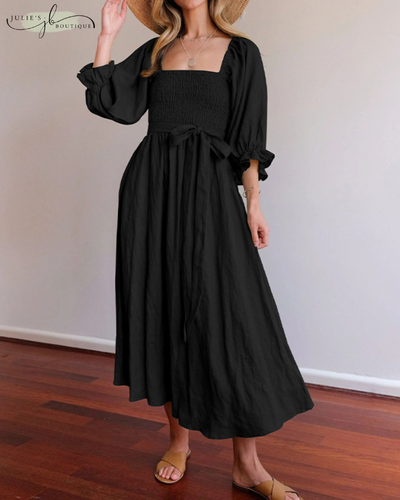 Bella™ | French-style dress with ruffled sleeves