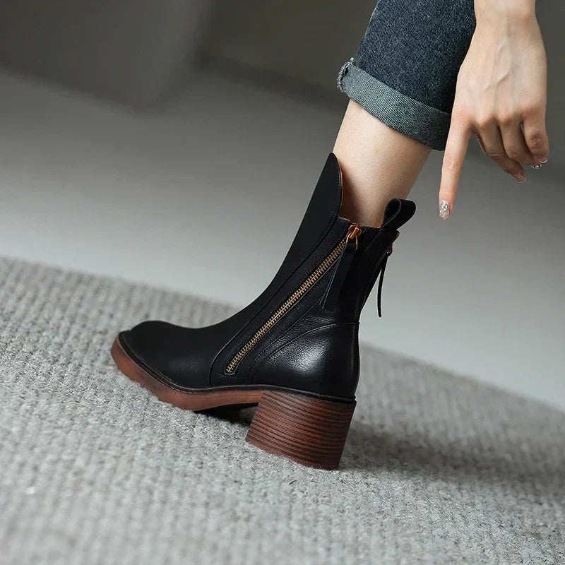 Grace Leather Ankle Boots