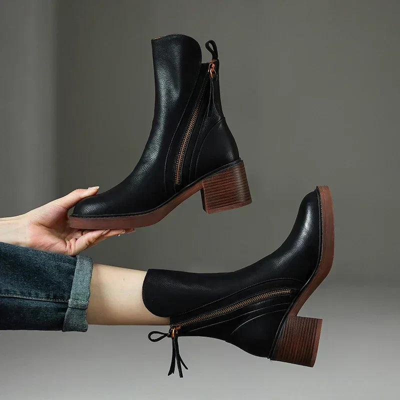 Grace Leather Ankle Boots