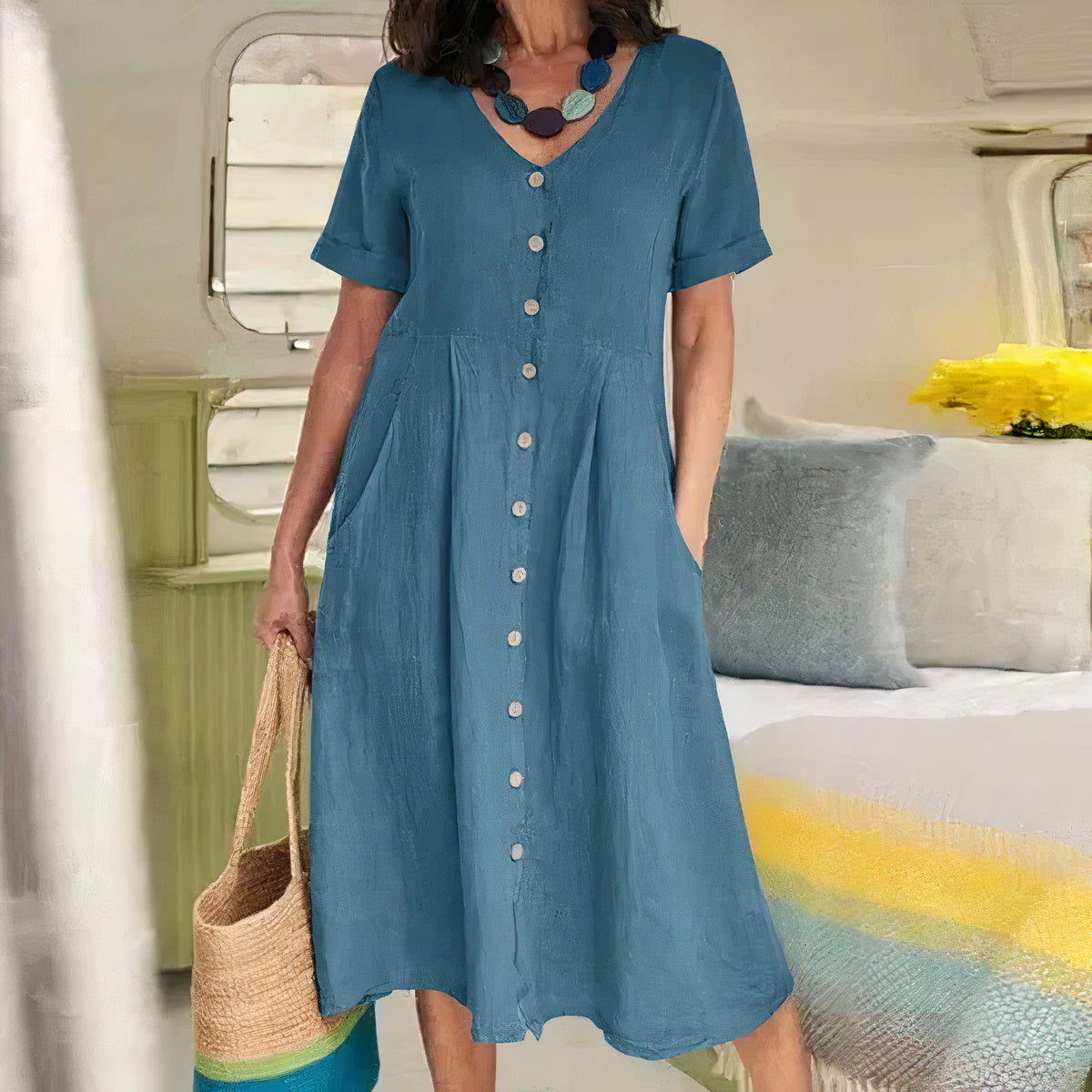 Lola Cotton and Linen Dress