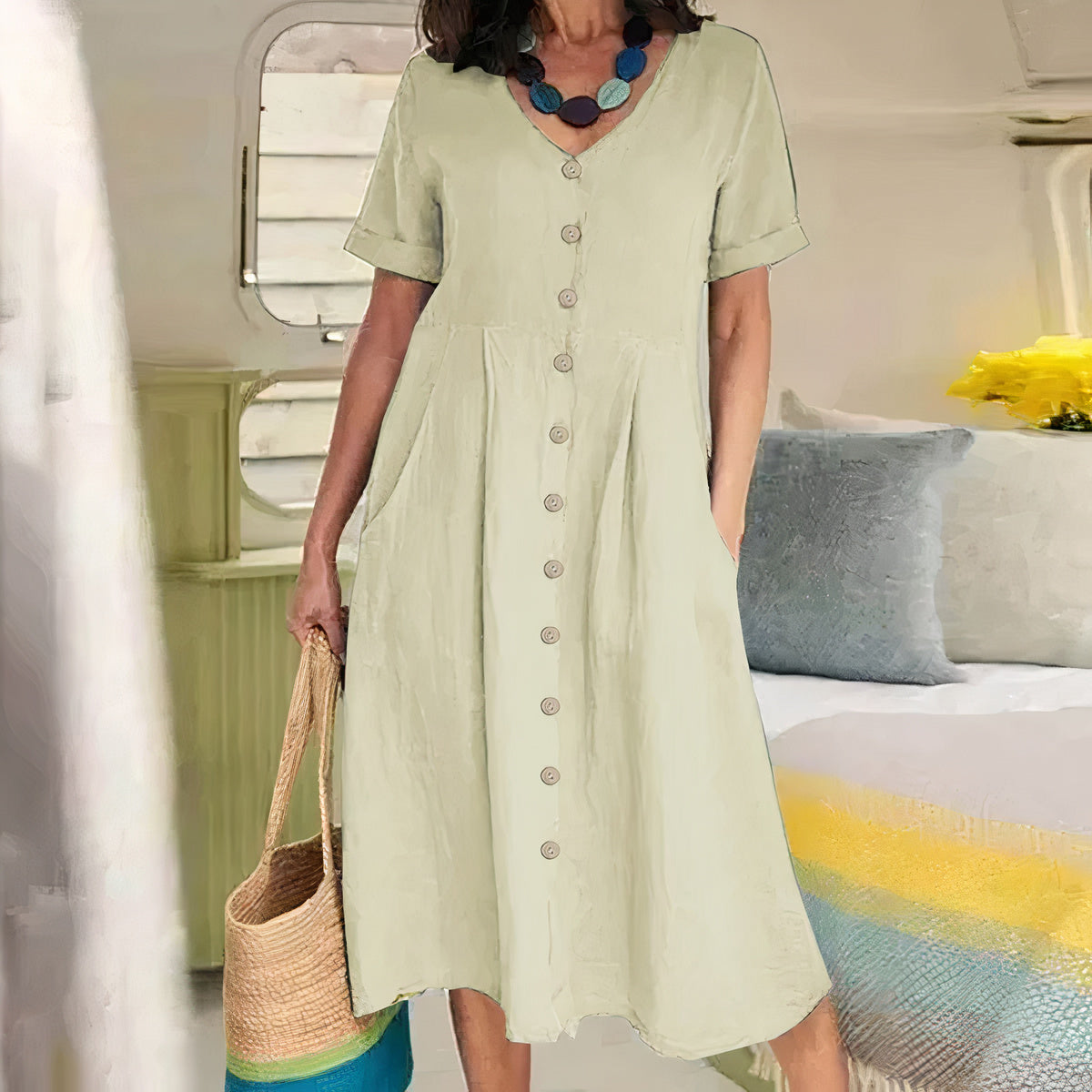 Lola Cotton and Linen Dress